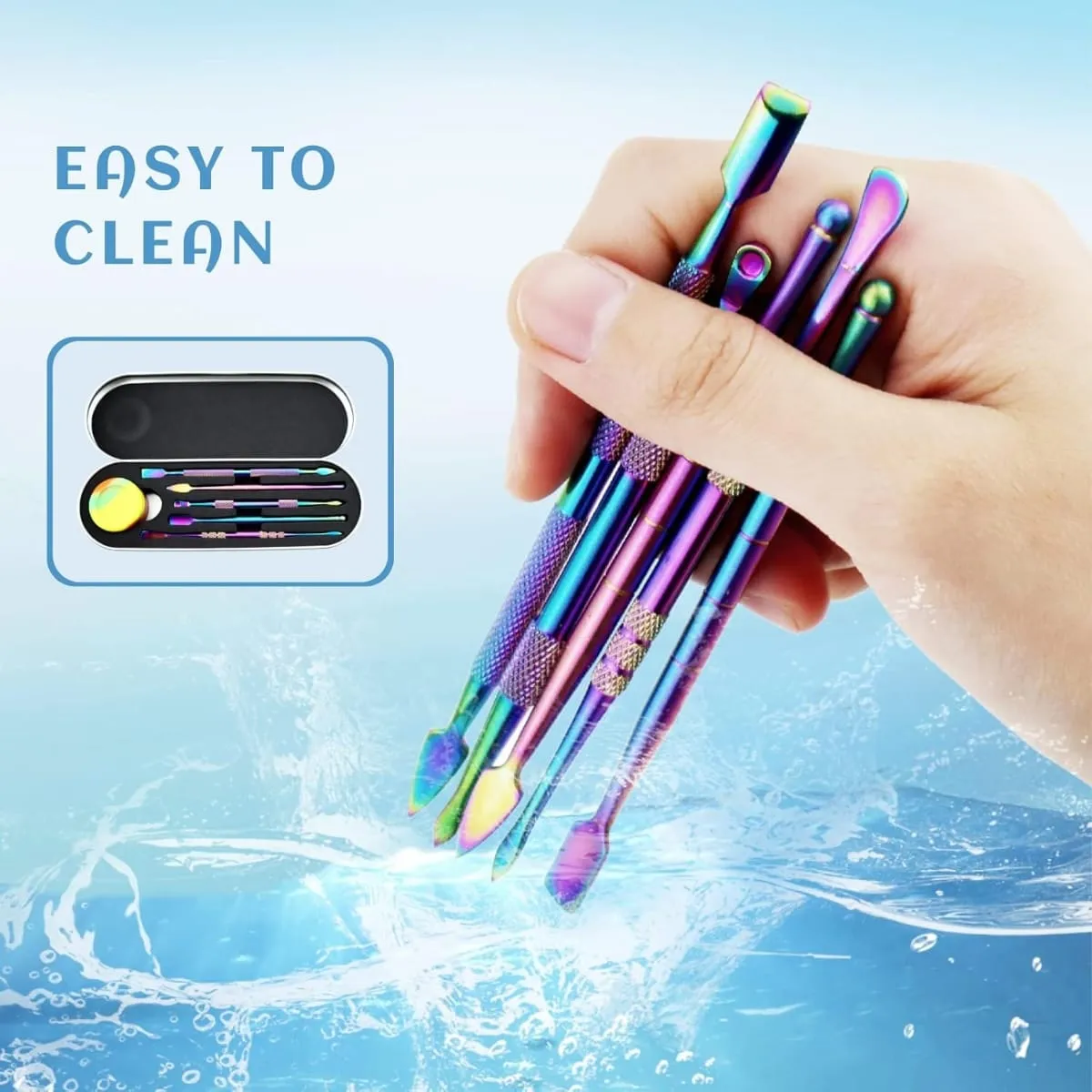 JCVAP 6-delige Dabber Tool Set met Bakje Rainbow