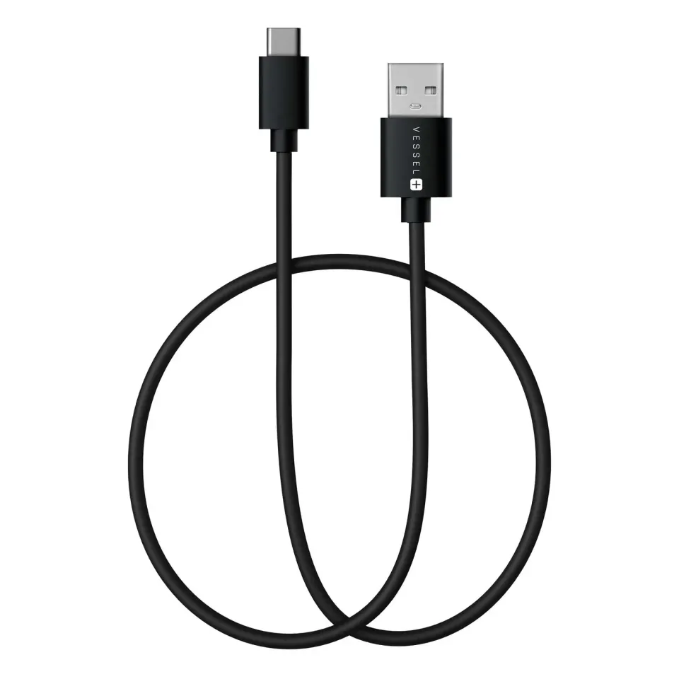 Vessel USB-A naar USB-C oplaadkabel 150cm zwart