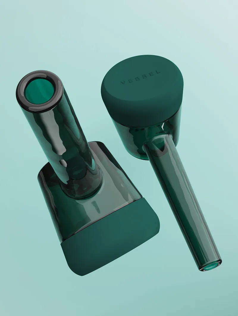 Vessel Forge glazen pijp Emerald 1g siliconen voet