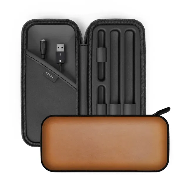 Vessel Rover Case etui cognac voor 2 batterijen