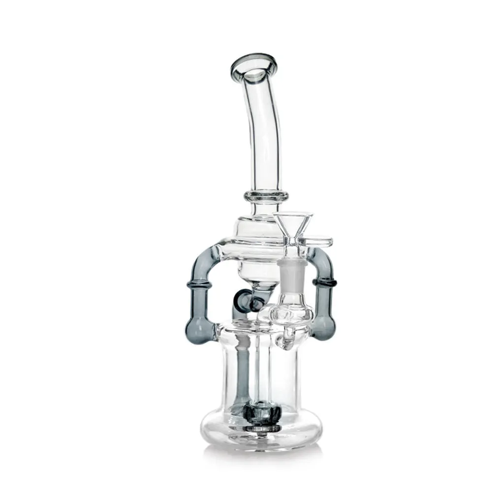 Hittn Double Chamber Recycler dab rig lake green 14mm