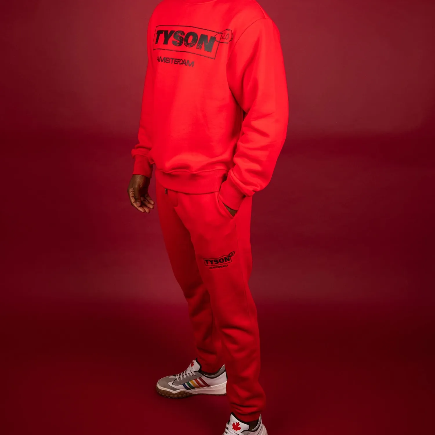 Tyson 2.0 Logo sweatpants rood katoen unisex