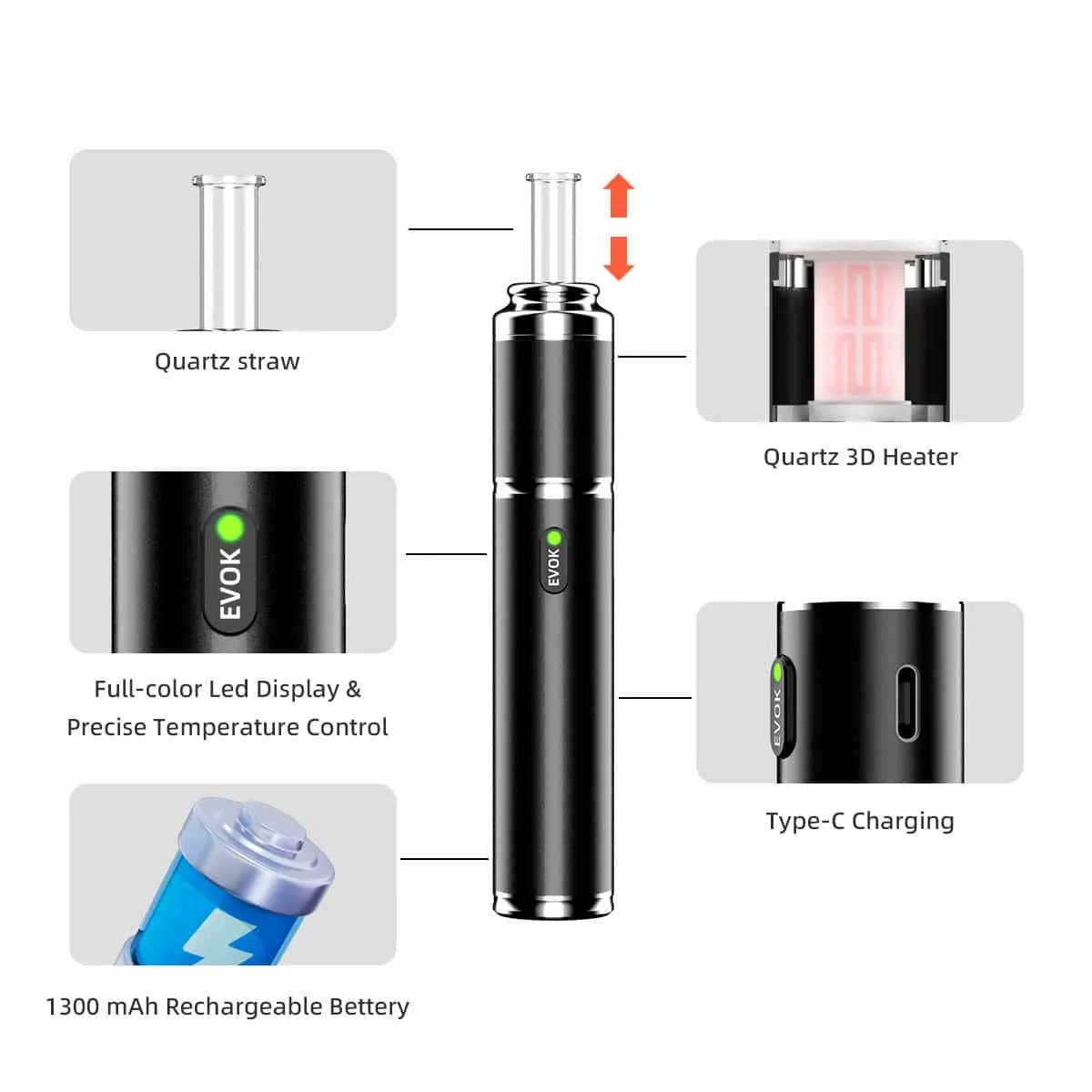 JCVAP EVOK dry herb pen vaporizer kruiden