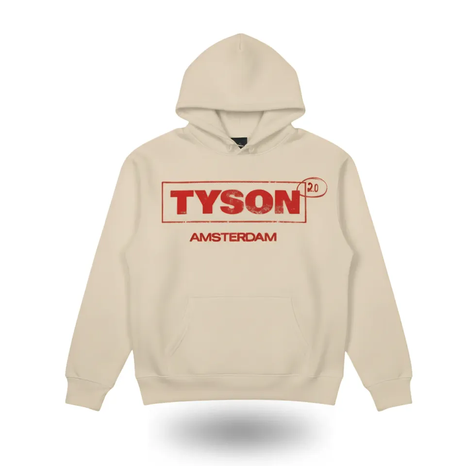 Tyson 2.0 Logo hoodie beige katoen unisex