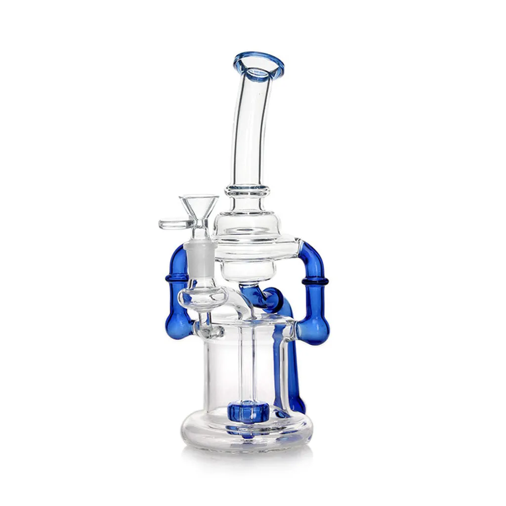 Hittn Double Chamber Recycler dab rig lake green 14mm