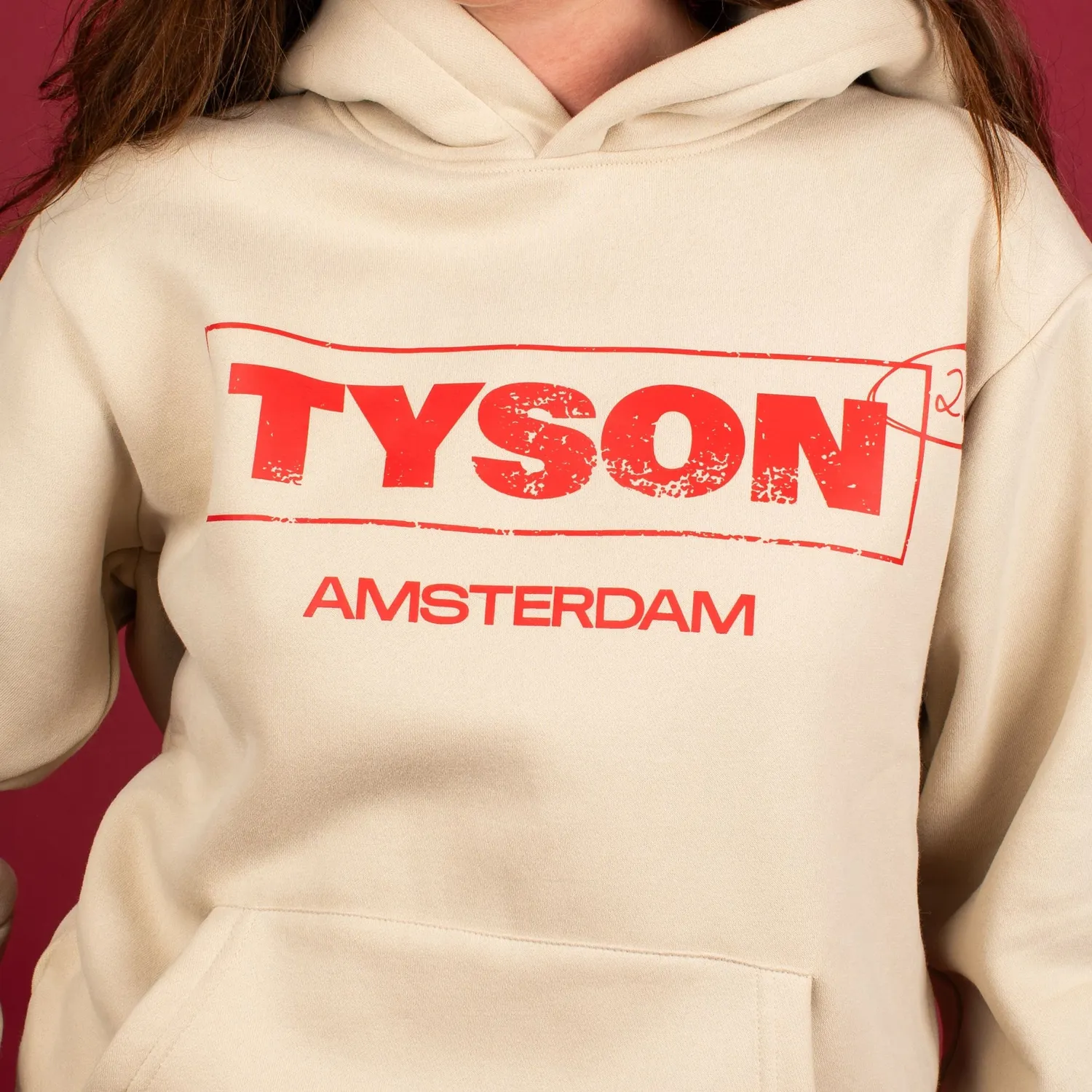 Tyson 2.0 Logo hoodie beige katoen unisex