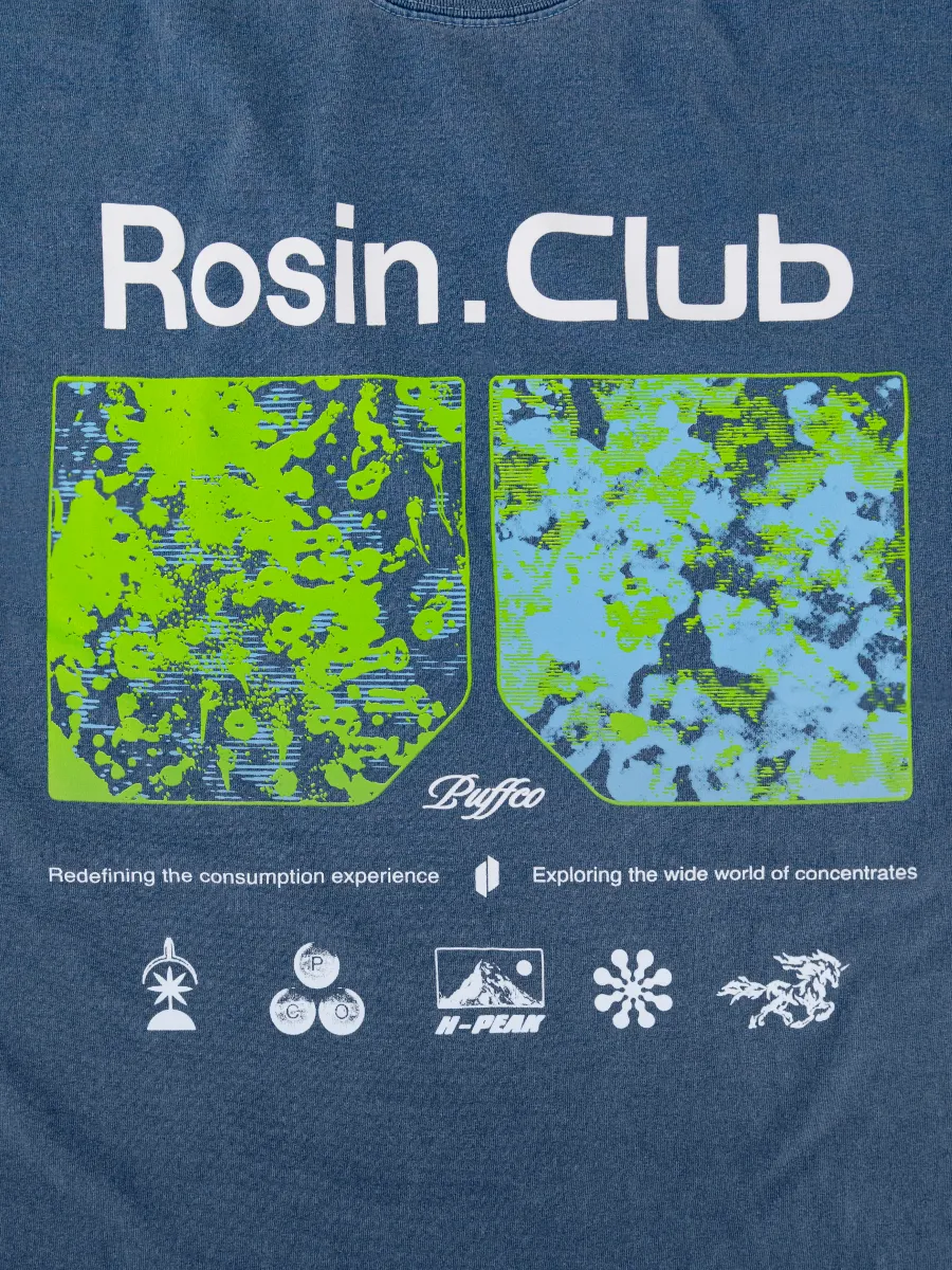 Puffco Rosin Club T-shirt blauw 100% katoen