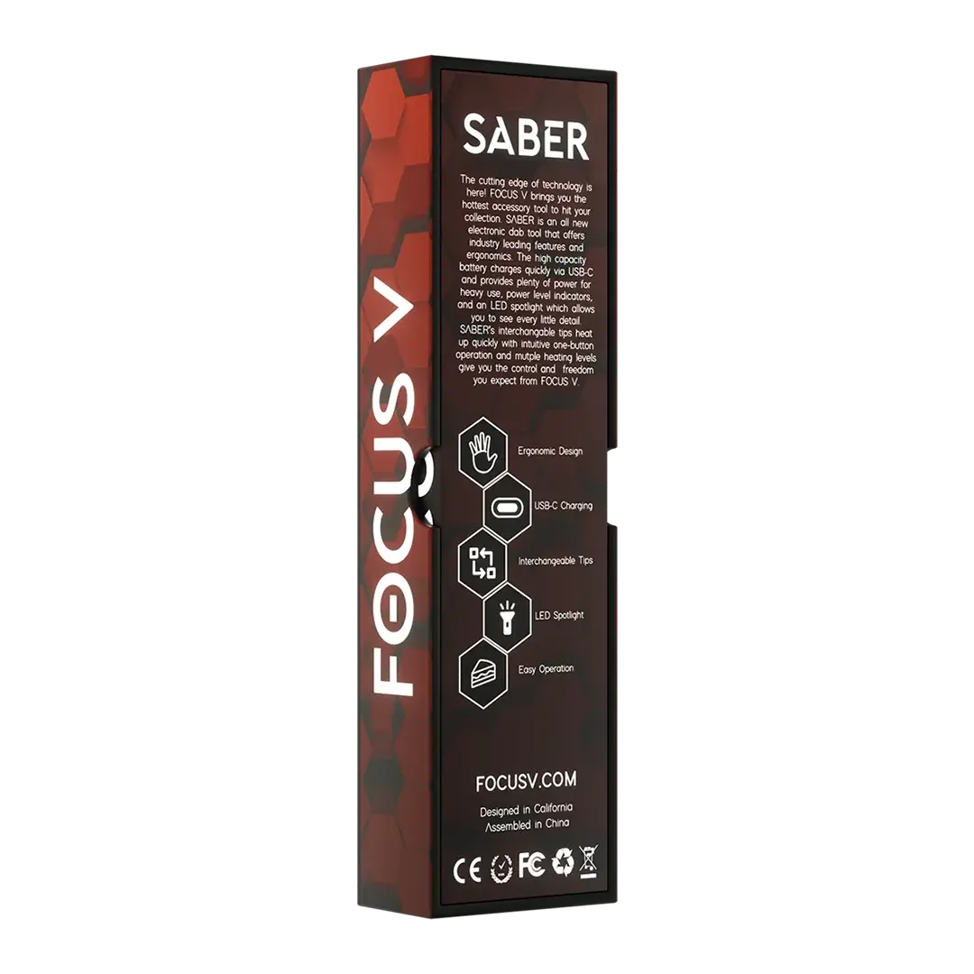 Focus V Saber dab tool bordeaux met LED
