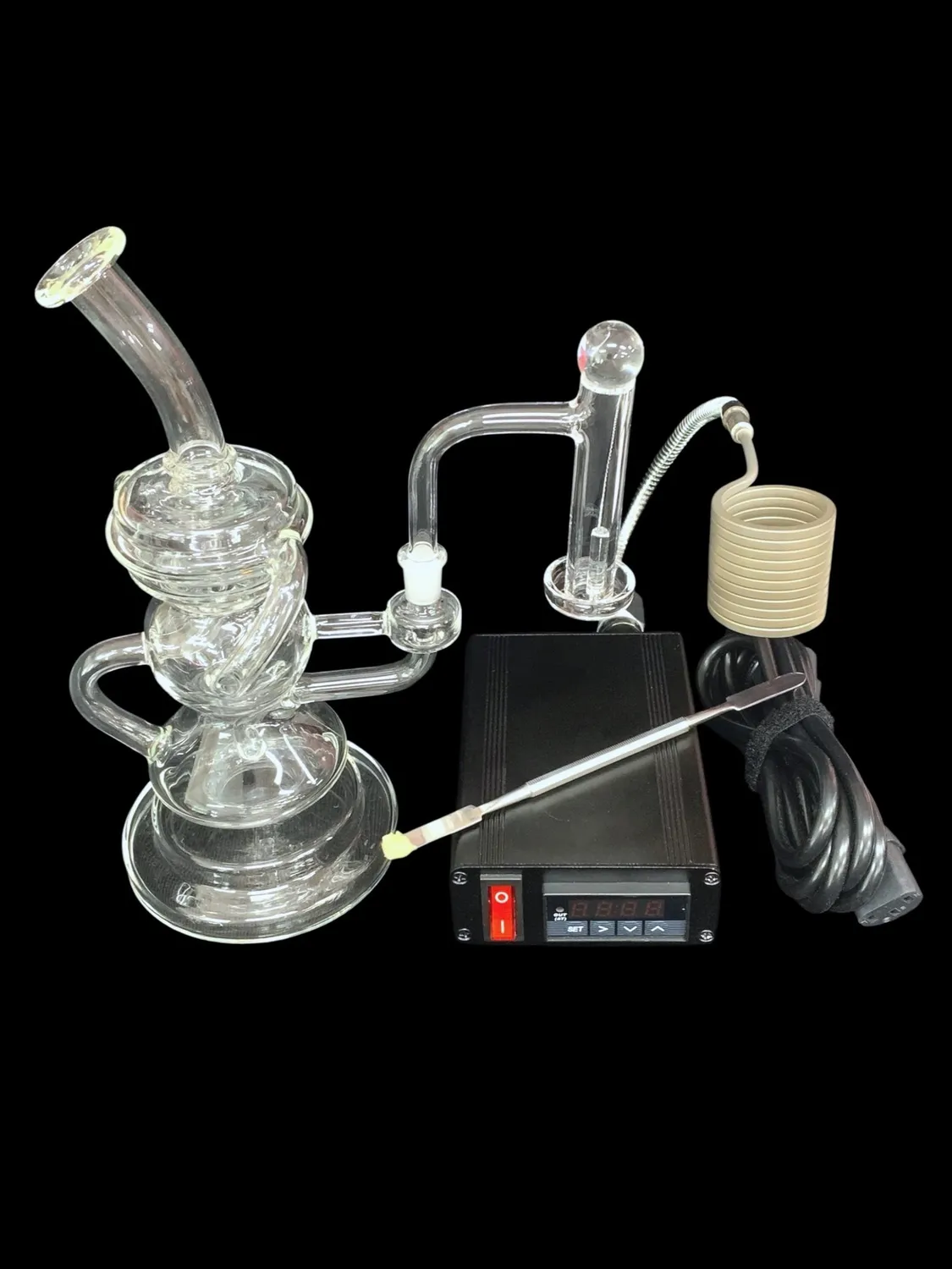 Divine Tribe Compact 10mm Recycler dab rig glas
