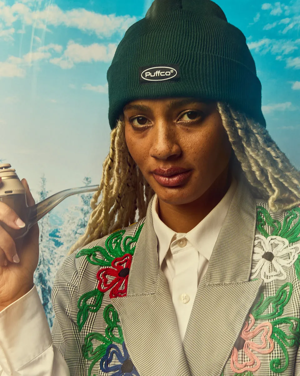 Puffco Brand Beanie muts groen verstelbare boord