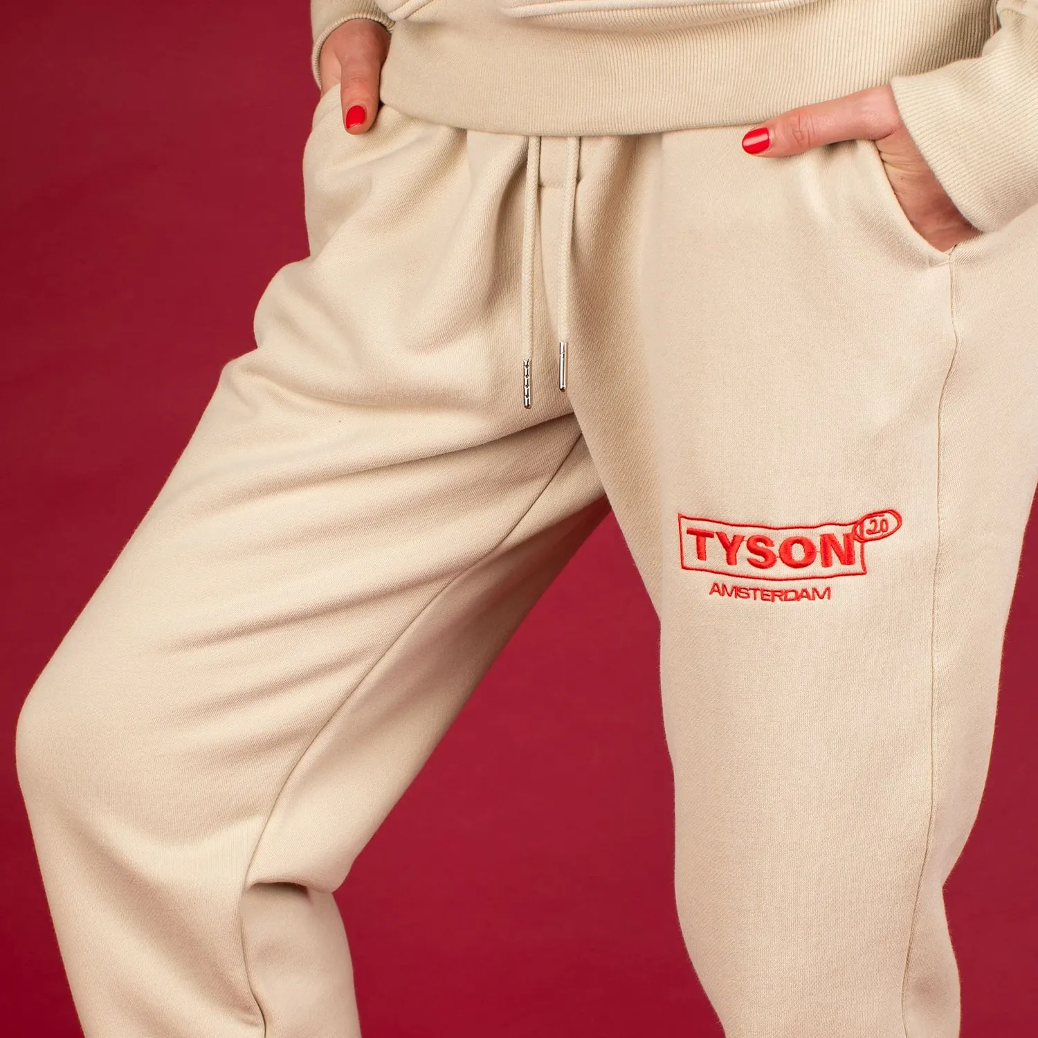 Tyson 2.0 sweatpants beige katoen unisex