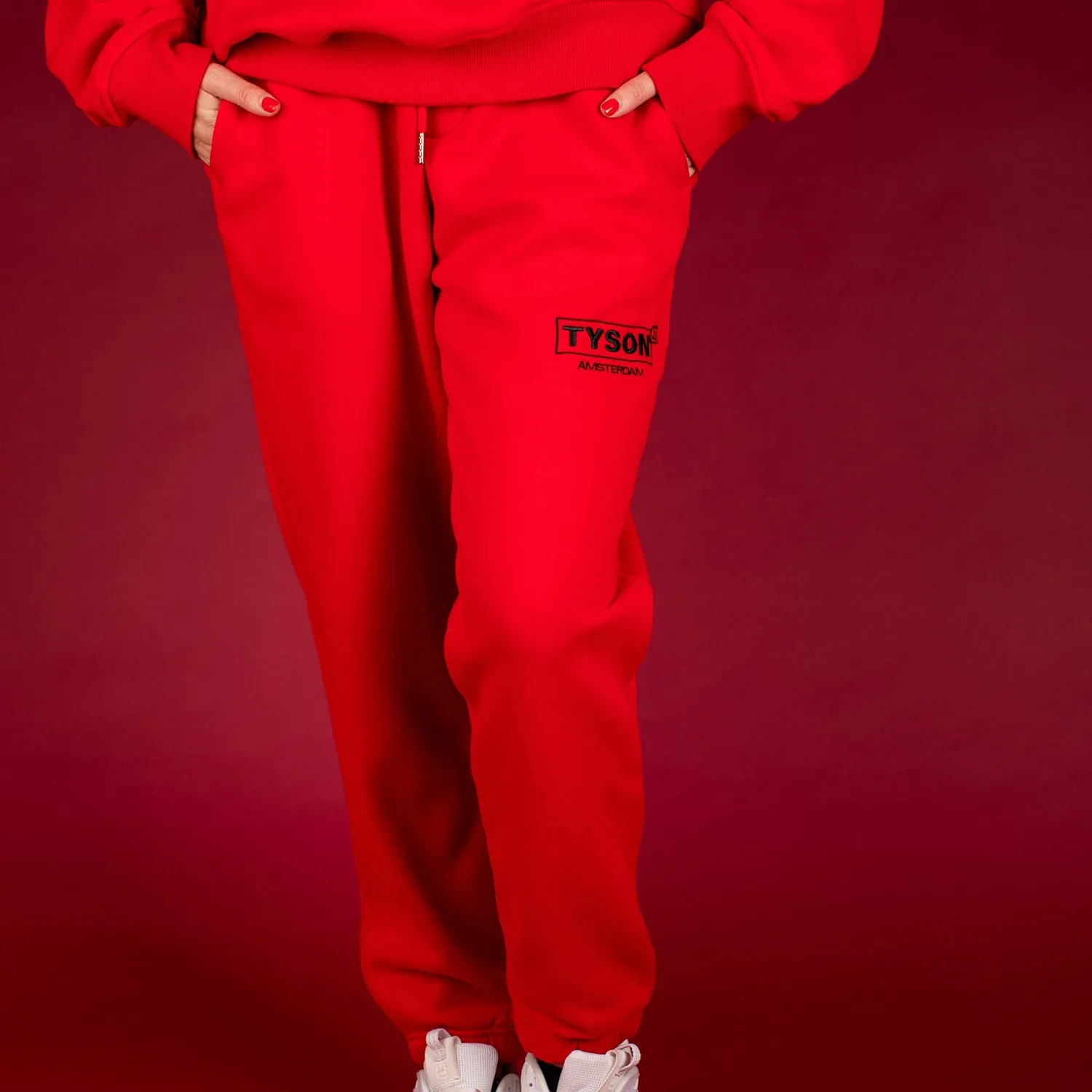 Tyson 2.0 Logo sweatpants rood katoen unisex