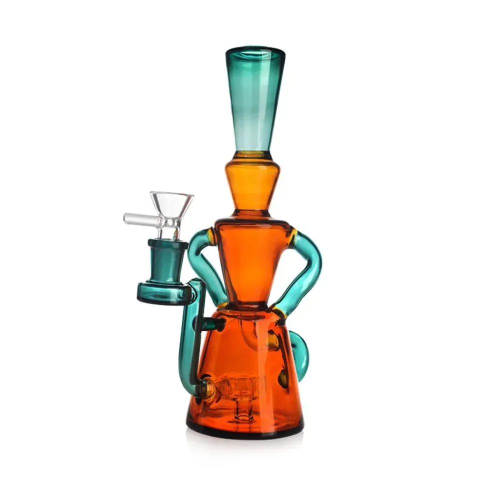 Dip Devices Double Uptake Klein Recycler rig 14mm amber