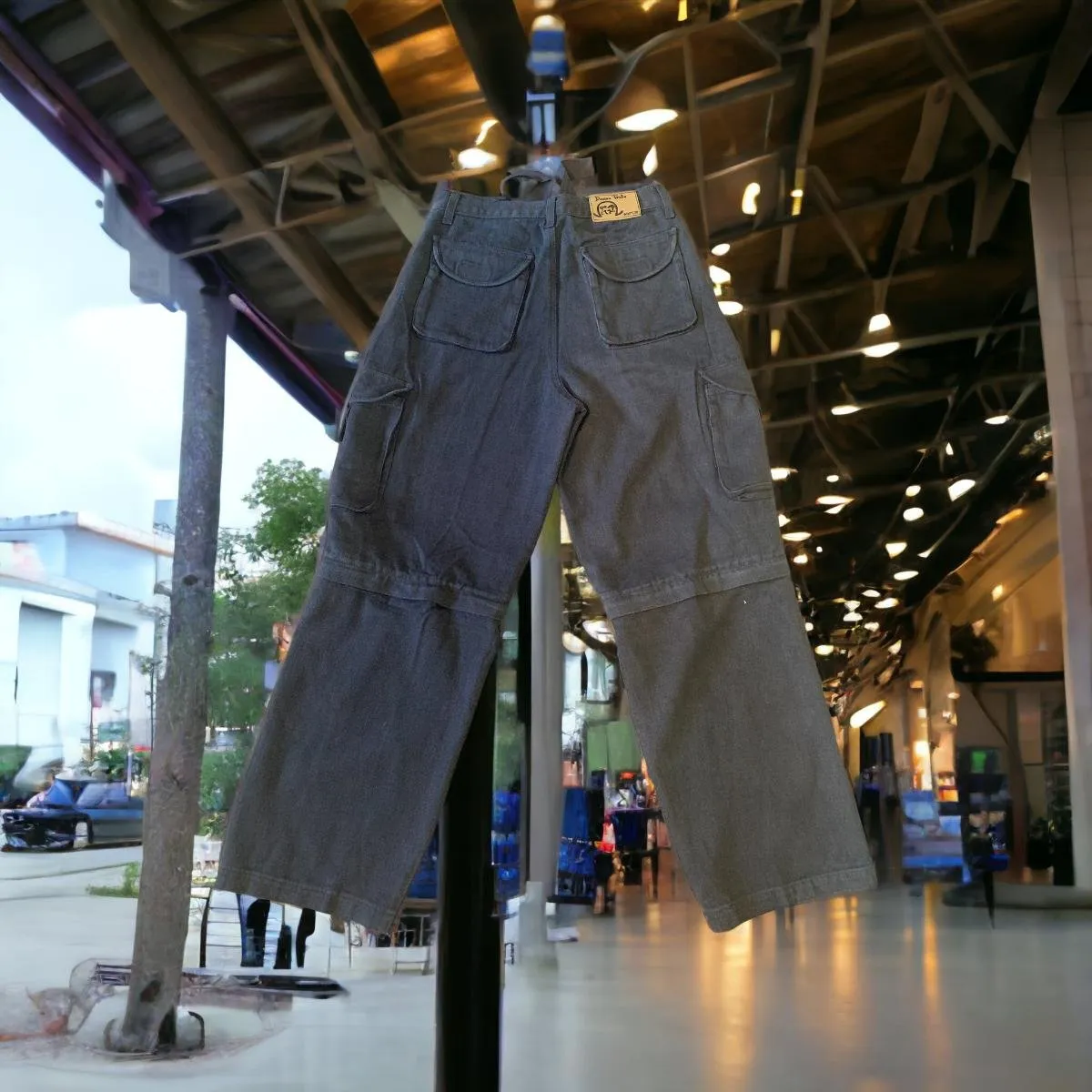 Divine Tribe Vintage Big & Tall hennep cargo broek donkergrijs