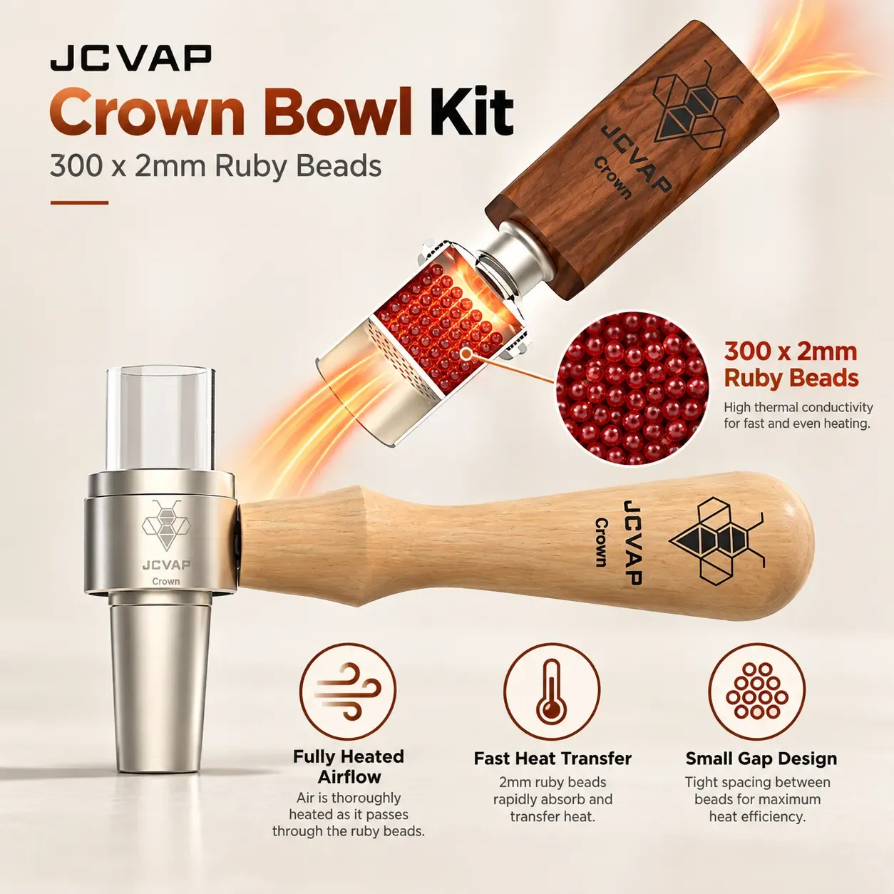 JCVAP Crown Ball Vape Kit draagbare vaporizer complete set