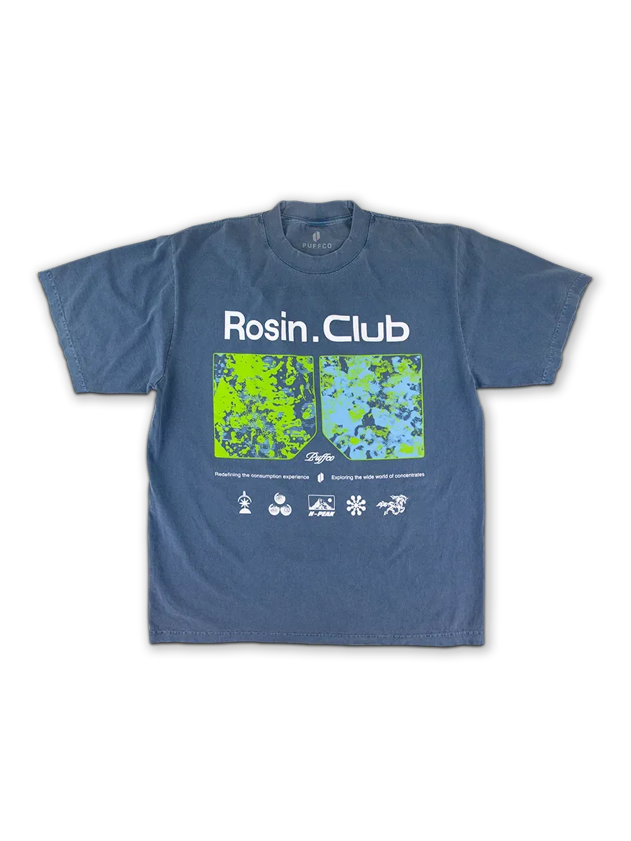 Puffco Rosin Club T-shirt blauw 100% katoen