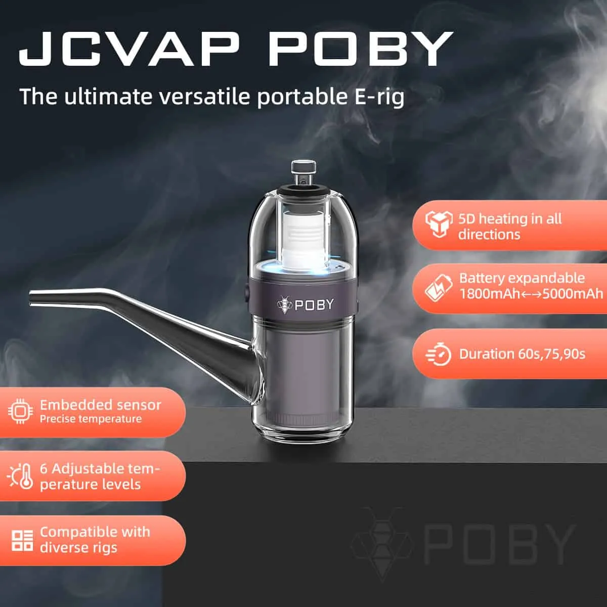 JCVAP Poby LE V2 elektrische dab rig met XL insert