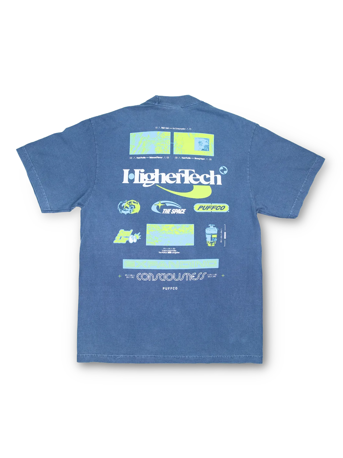 Puffco Higher Tech Tee T-shirt Vintage Blue katoen