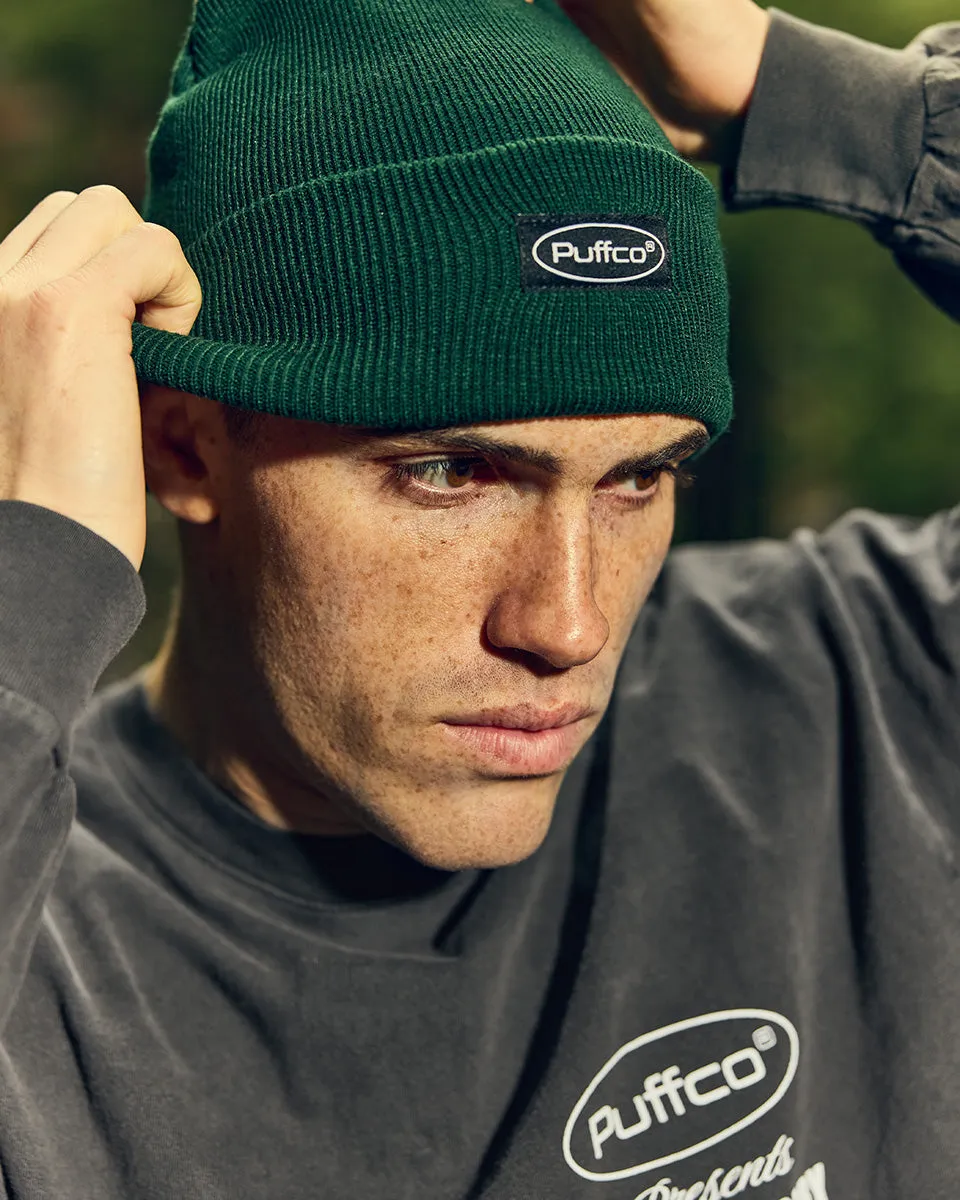 Puffco Brand Beanie muts groen verstelbare boord