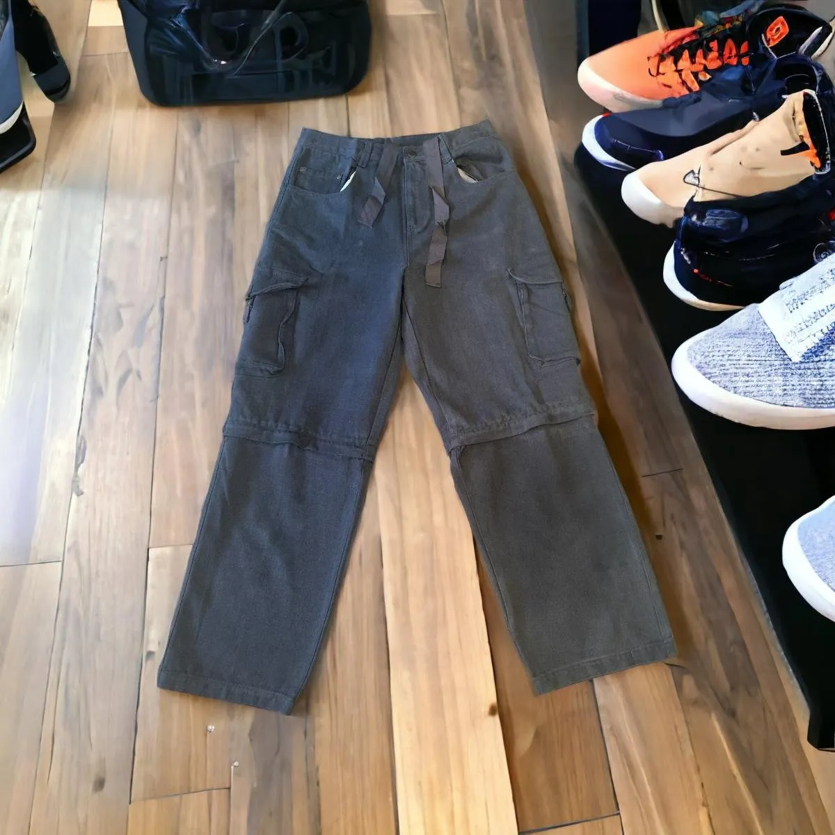 Divine Tribe Vintage Big & Tall hennep cargo broek donkergrijs
