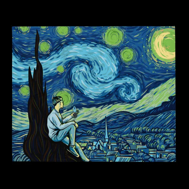 Focus V Carta Starry Night plaid polyester 127x152