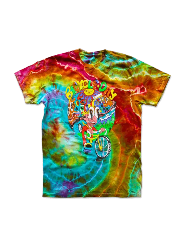 Puffco Bicycle Day T-shirt handgeverfd katoen