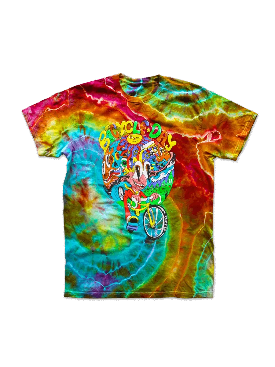 Puffco Bicycle Day T-shirt handgeverfd katoen