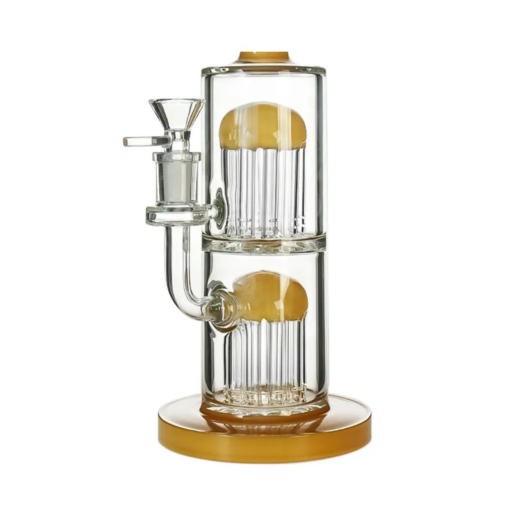 Dip Devices Double Tree Perc Bent Neck bong 12 inch blauw dubbele perc