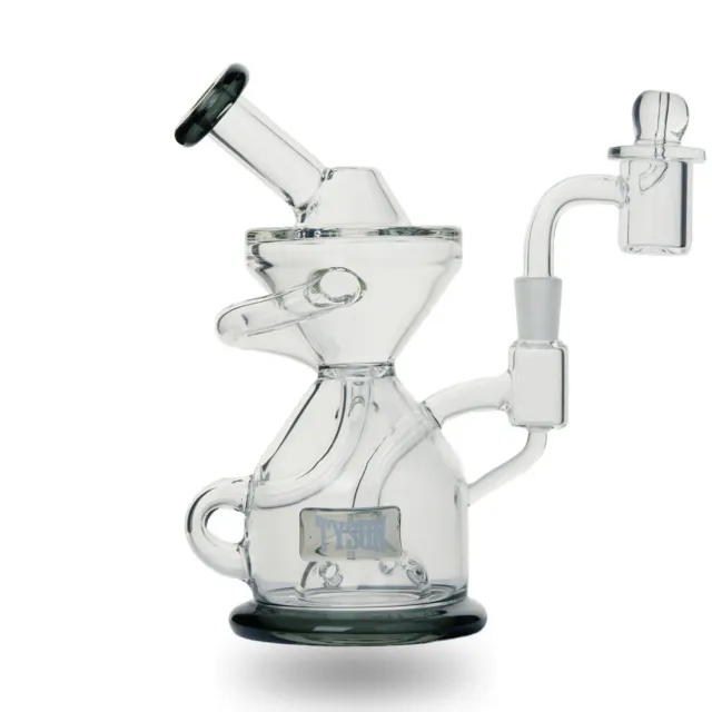 Tyson 2.0 Knockout dab rig glas clear met quartz banger