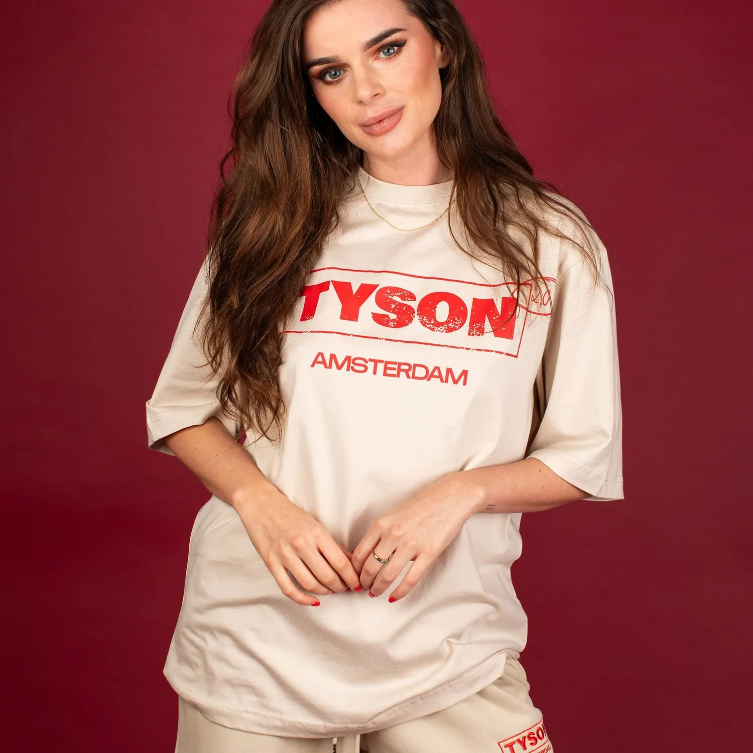 Tyson 2.0 Logo T-shirt beige katoen unisex