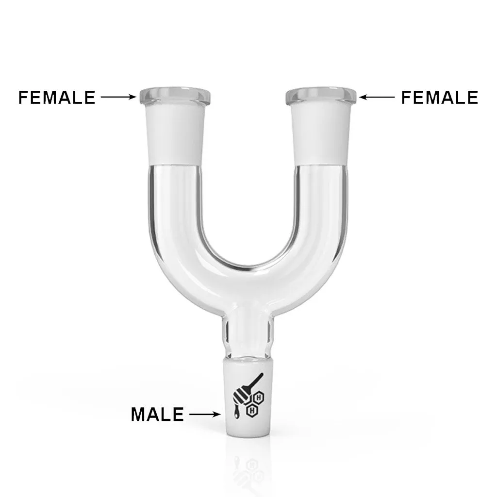 Dip Devices Double Bowl Wishbone glazen adapter 14mm/18mm