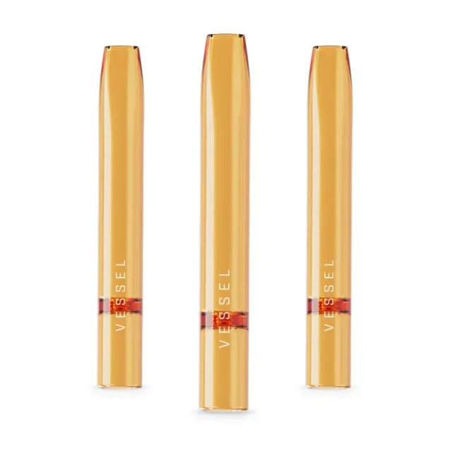 Vessel Air Amber glazen one-hitters 3-pack dry herb