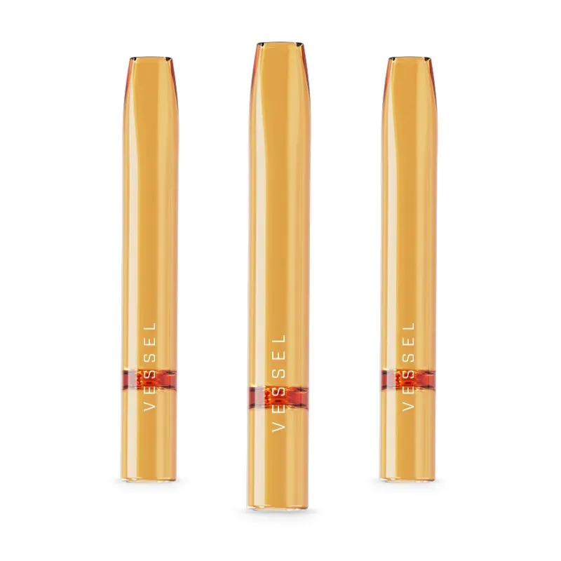 Vessel Air Amber glazen one-hitters 3-pack dry herb