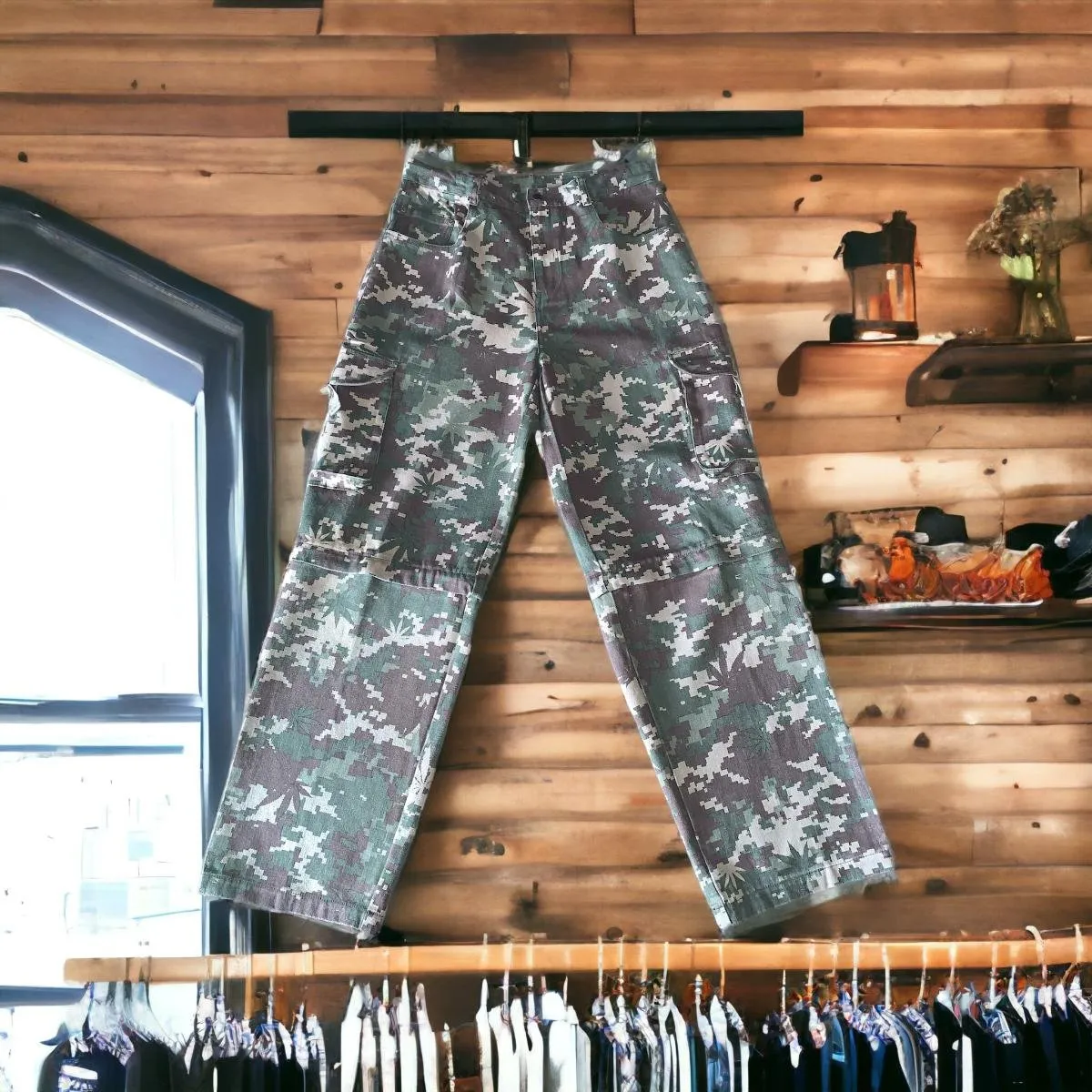 Divine Tribe Vintage Big & Tall hennep cargo broek donkergrijs