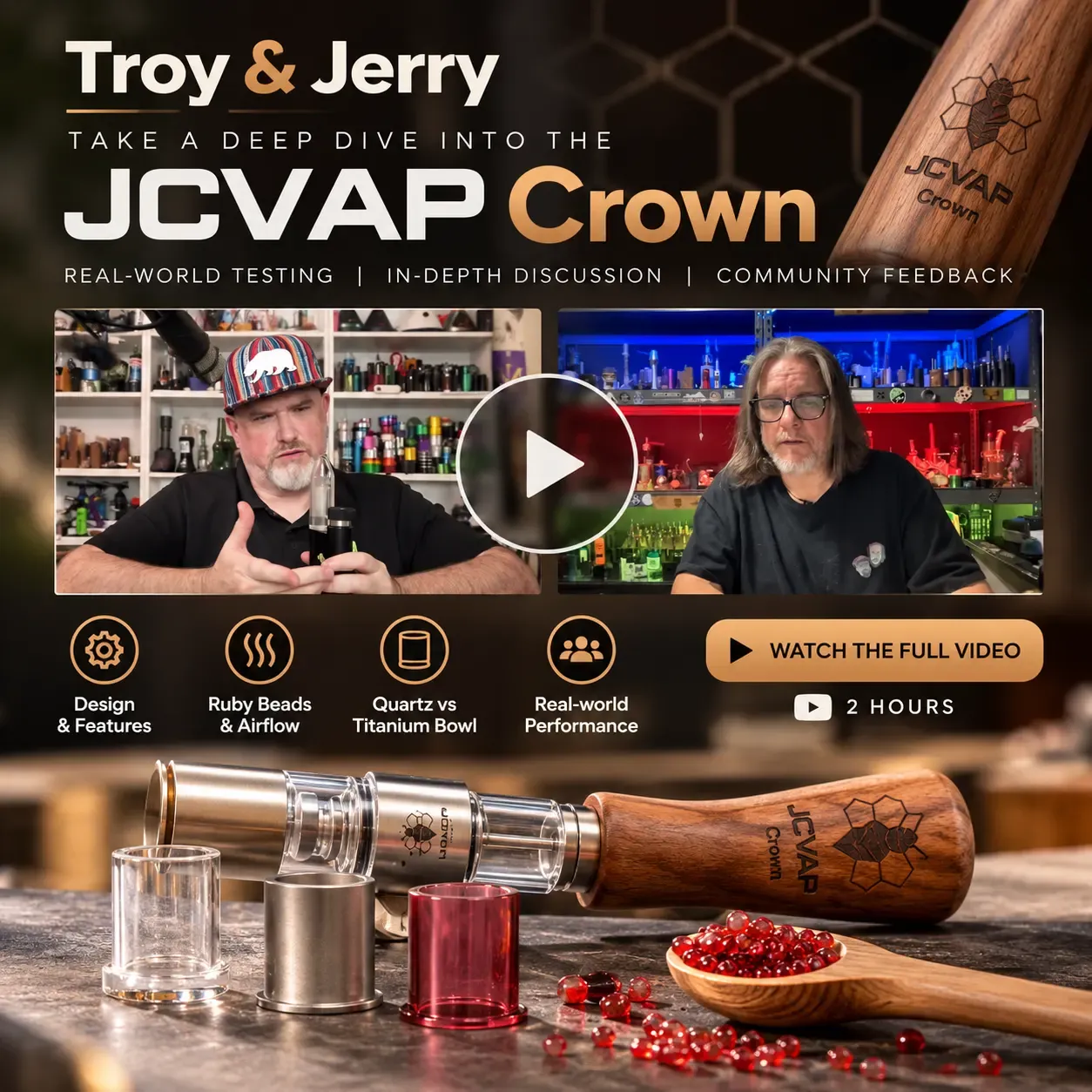JCVAP Crown Ball Vape Kit draagbare vaporizer complete set