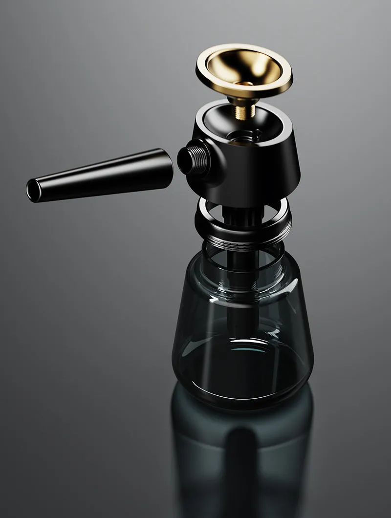 Vessel Element bubbler zwart glas