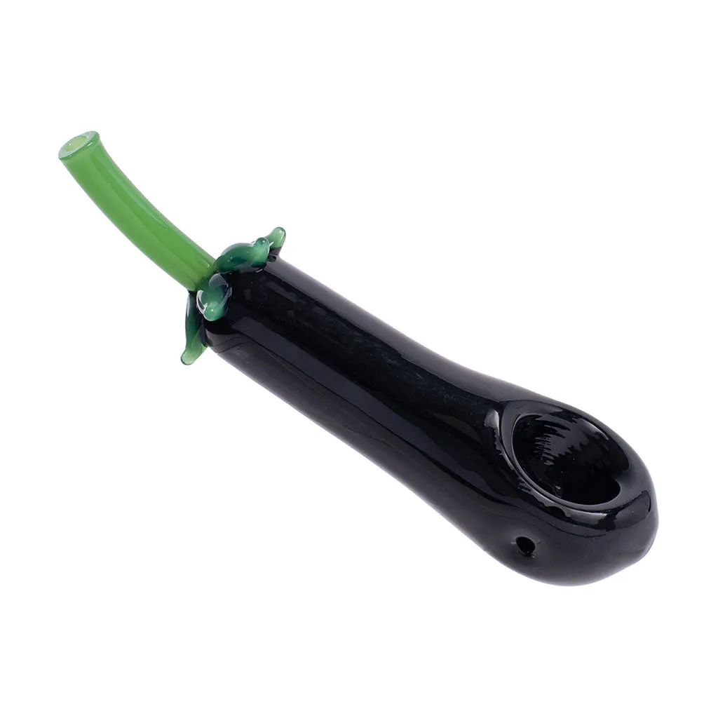 Goody Glass Eggplant glazen pijp paars 11 cm