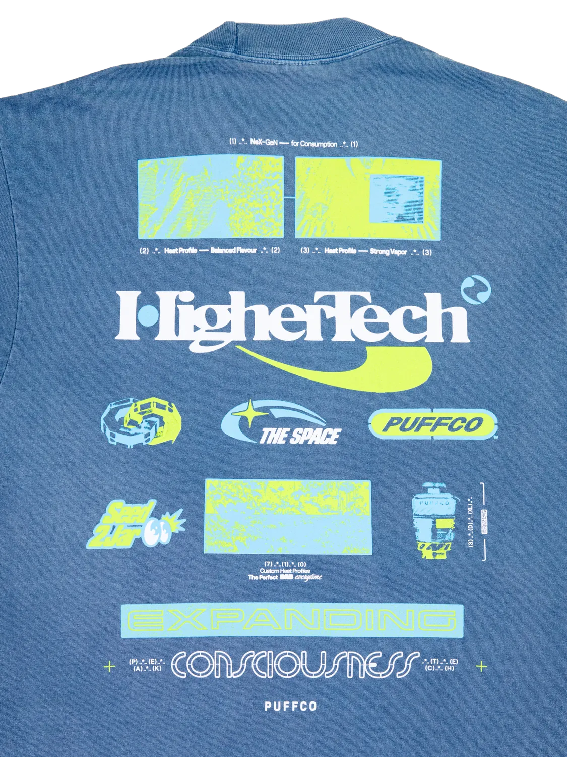 Puffco Higher Tech Tee T-shirt Vintage Blue katoen