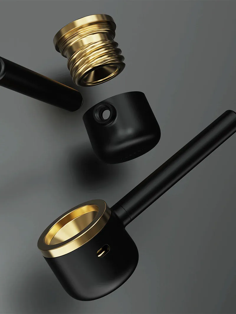 Vessel Pipe pijp Black messing dry herb