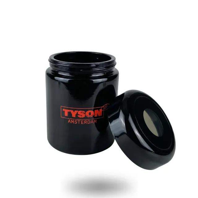 Tyson 2.0 UV glazen bewaarpot 250 ml zwart