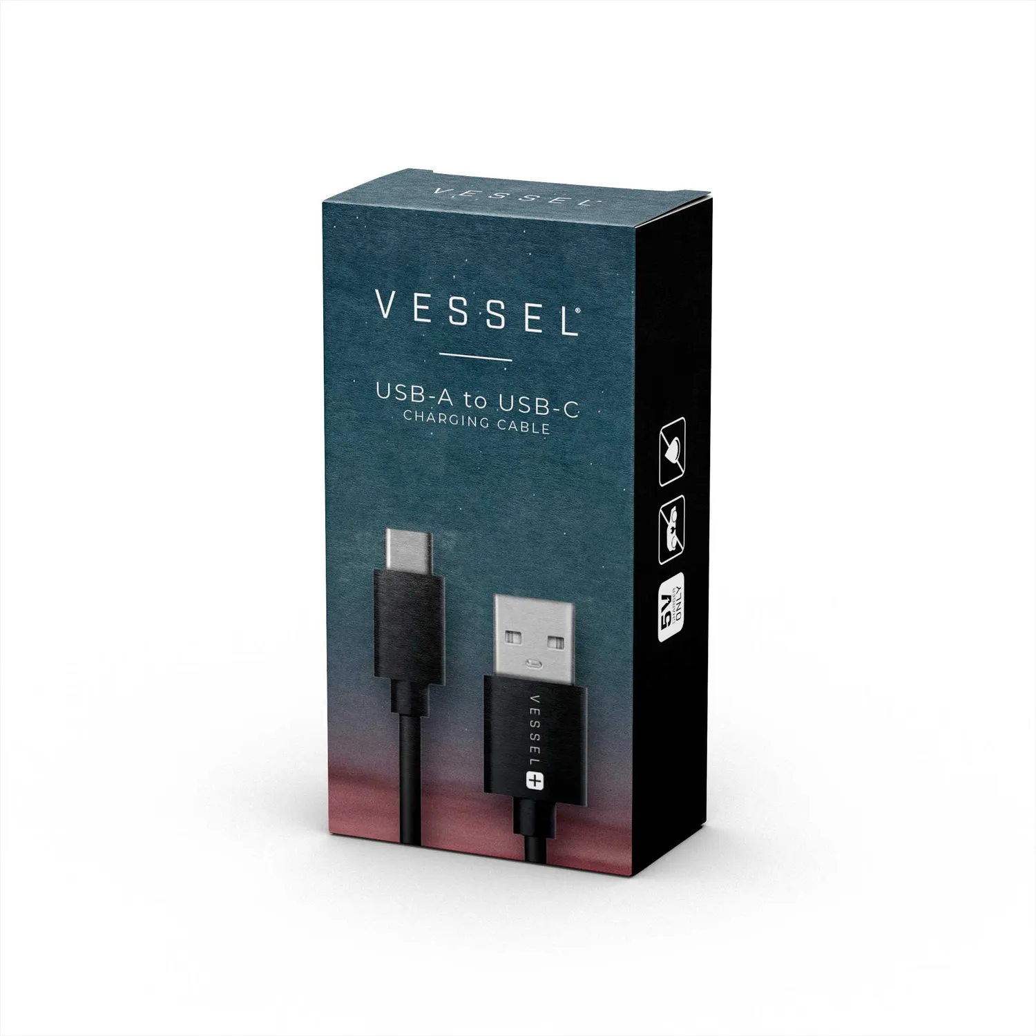 Vessel USB-A naar USB-C oplaadkabel 150cm zwart