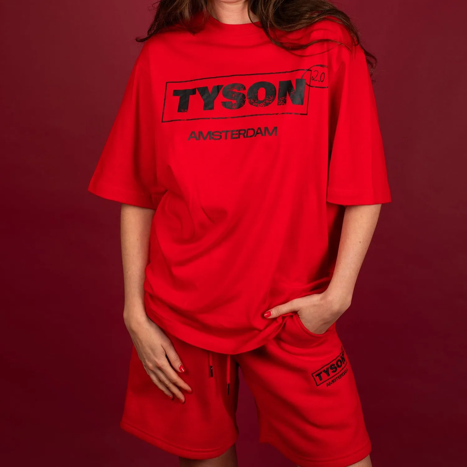 Tyson 2.0 Logo T-Shirt unisex katoen rood