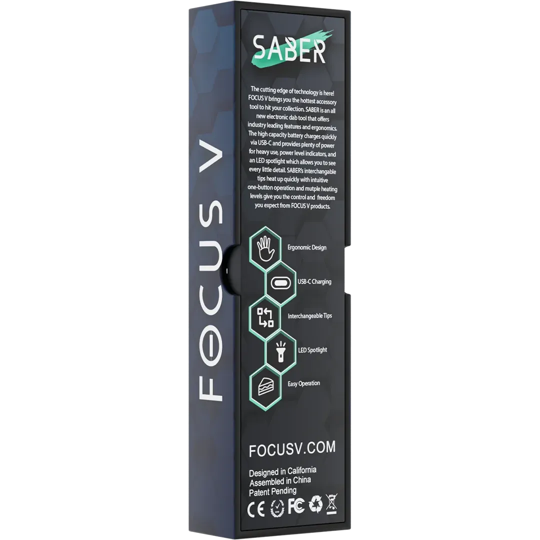 Focus V Saber Midnight elektrische dab tool zwart USB-C