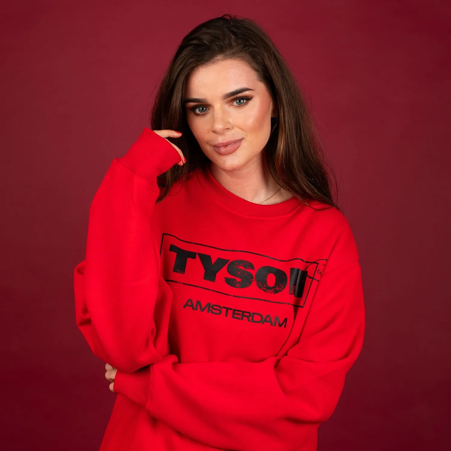 Tyson 2.0 sweatshirt rood katoen unisex