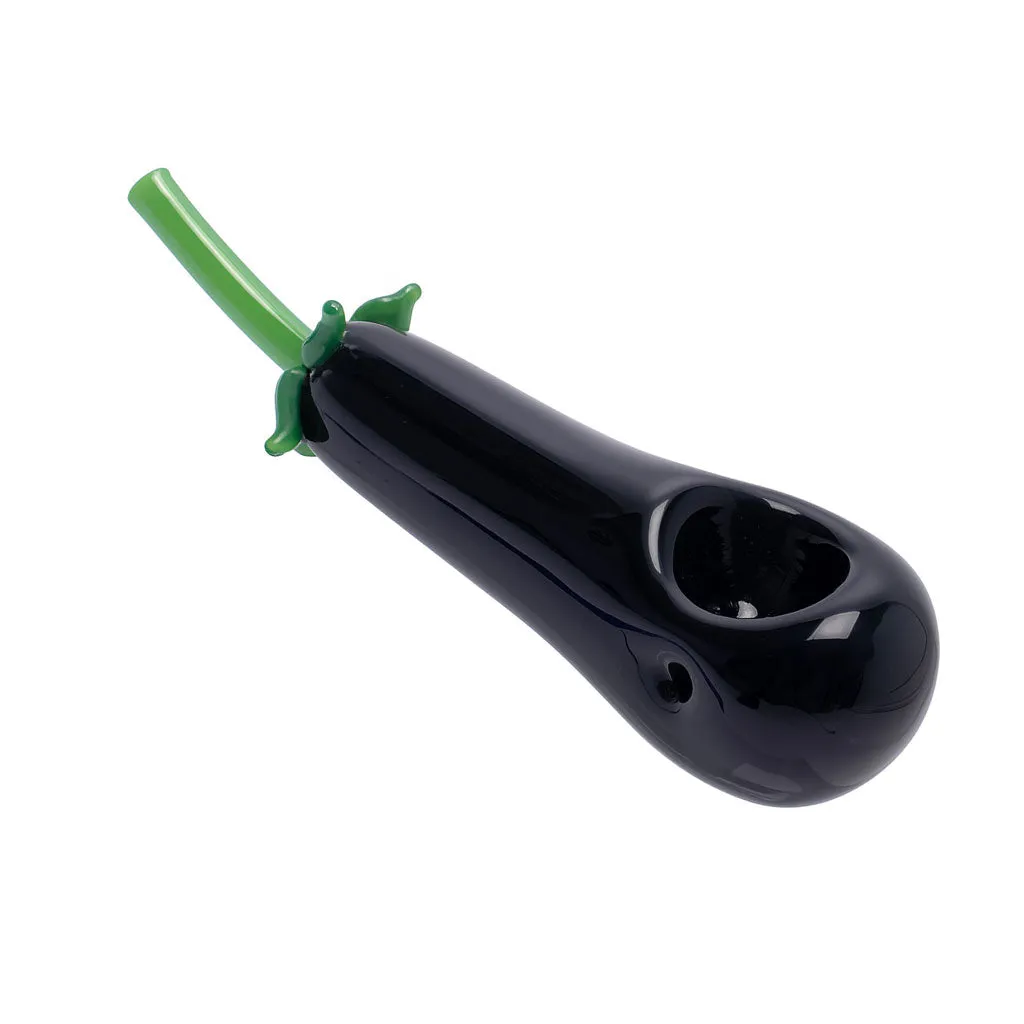 Goody Glass Eggplant glazen pijp paars 11 cm