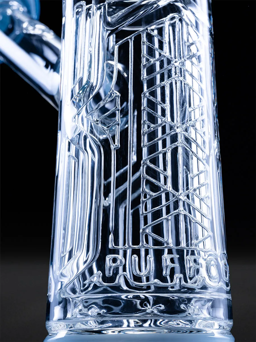 Puffco Proxy Avant Garde Bubbler glas wit blauw