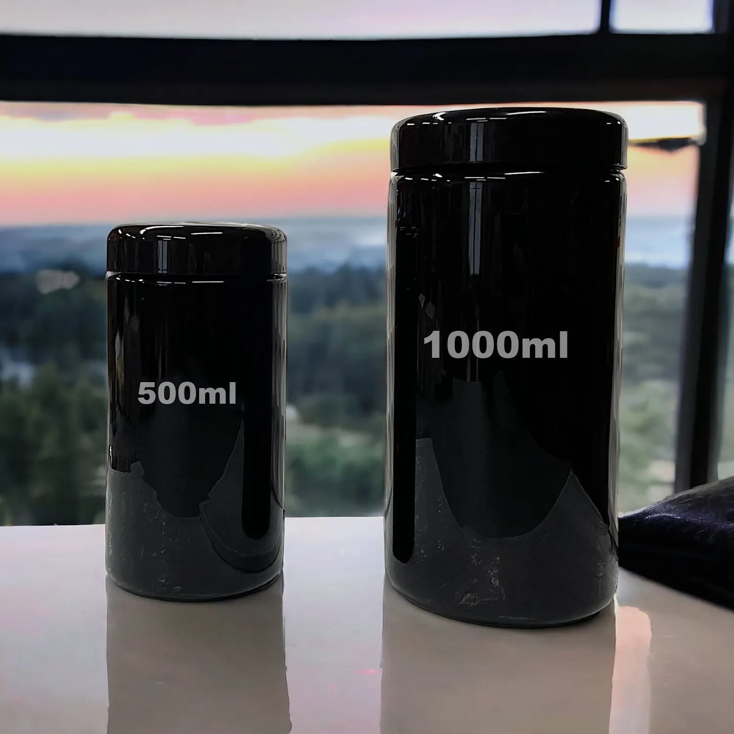 Divine Tribe UV 1000ml glazen voorraadpot PTFE-deksel