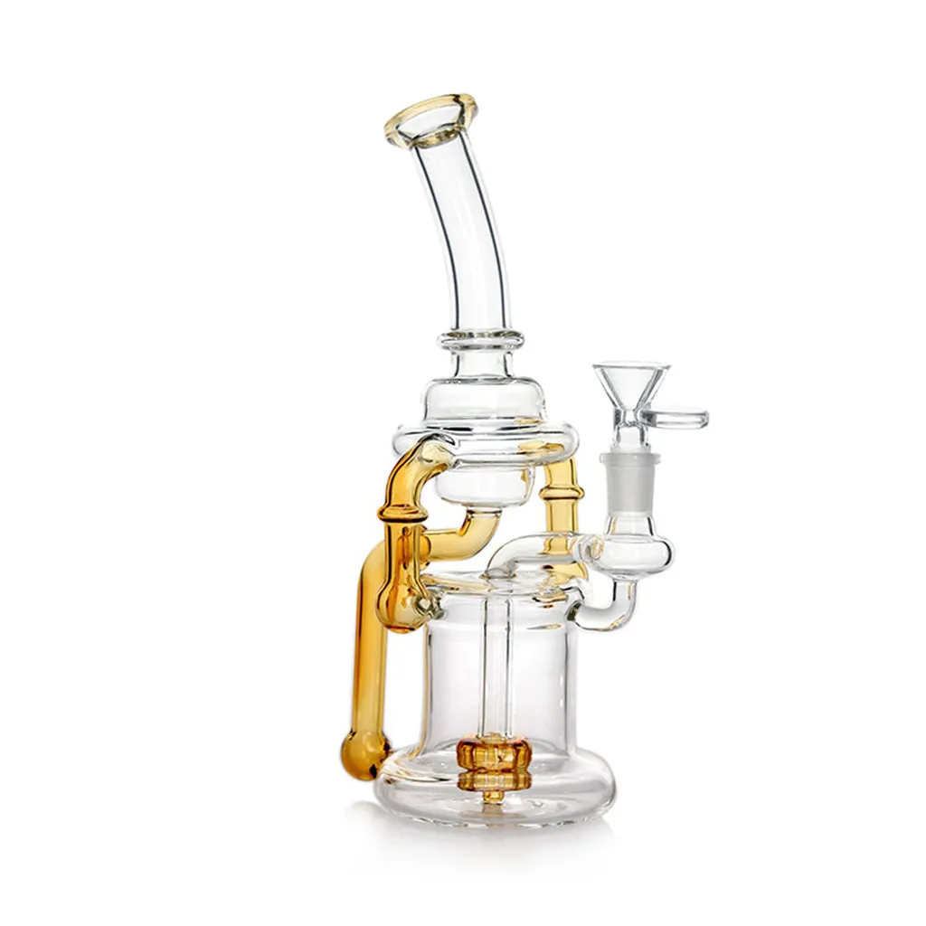 Hittn Double Chamber Recycler dab rig lake green 14mm