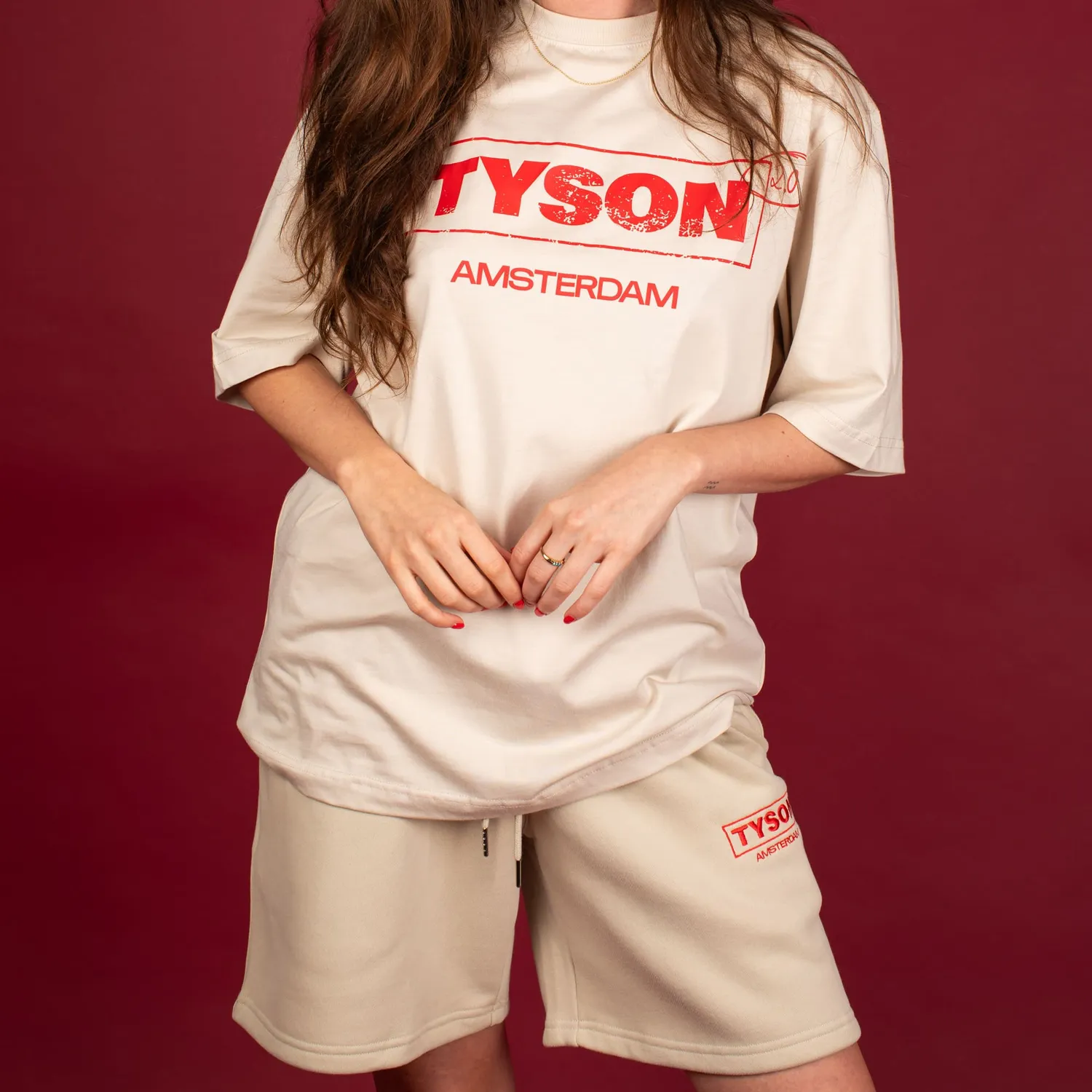 Tyson 2.0 Logo T-shirt beige katoen unisex