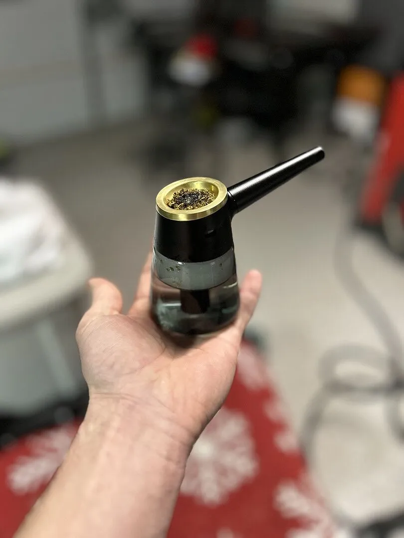 Vessel Element bubbler zwart glas
